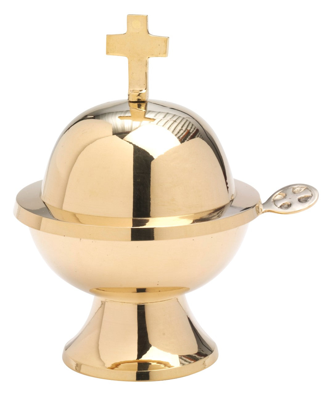 Thurible and boats in gold plated brass 24 cm