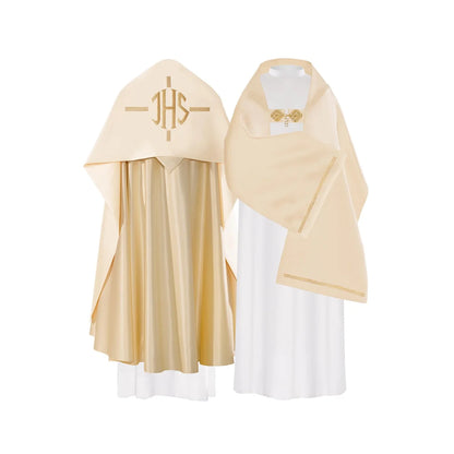 Humeral veil with gold embroidered IHS symbol