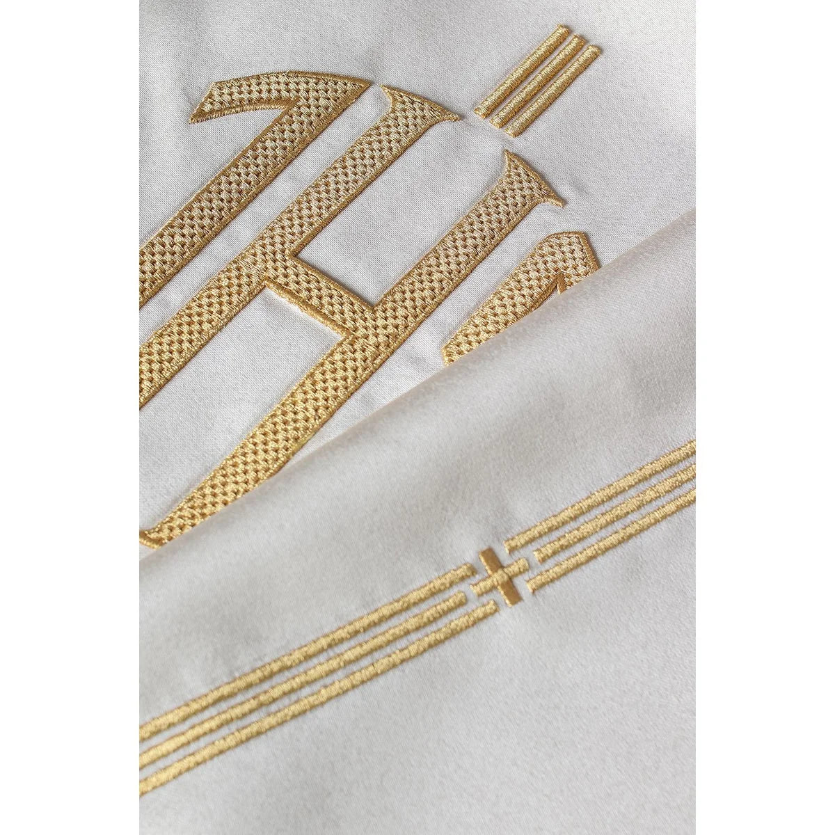 Humeral veil with gold embroidered IHS symbol