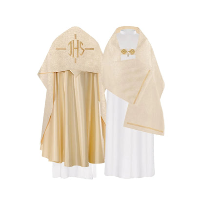 Humeral veil with gold embroidered IHS symbol