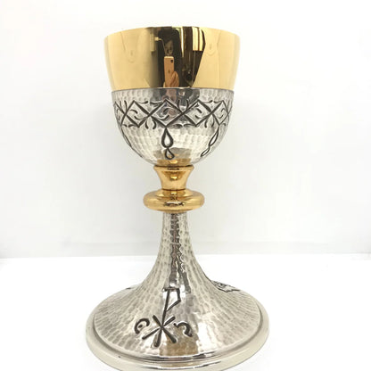 Chalice  and ciborium with deers and crown of thorns