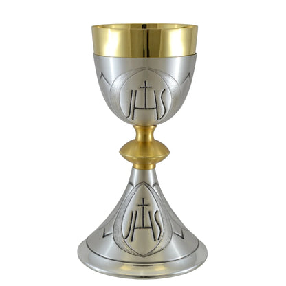 Chalice ,Ciborium and Bowl Paten silvered IHS – Pax – Cross