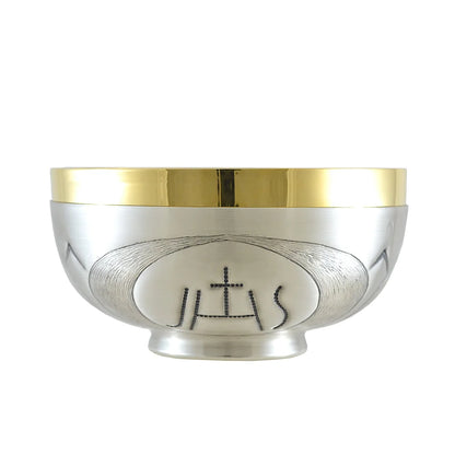 Chalice ,Ciborium and Bowl Paten silvered IHS – Pax – Cross