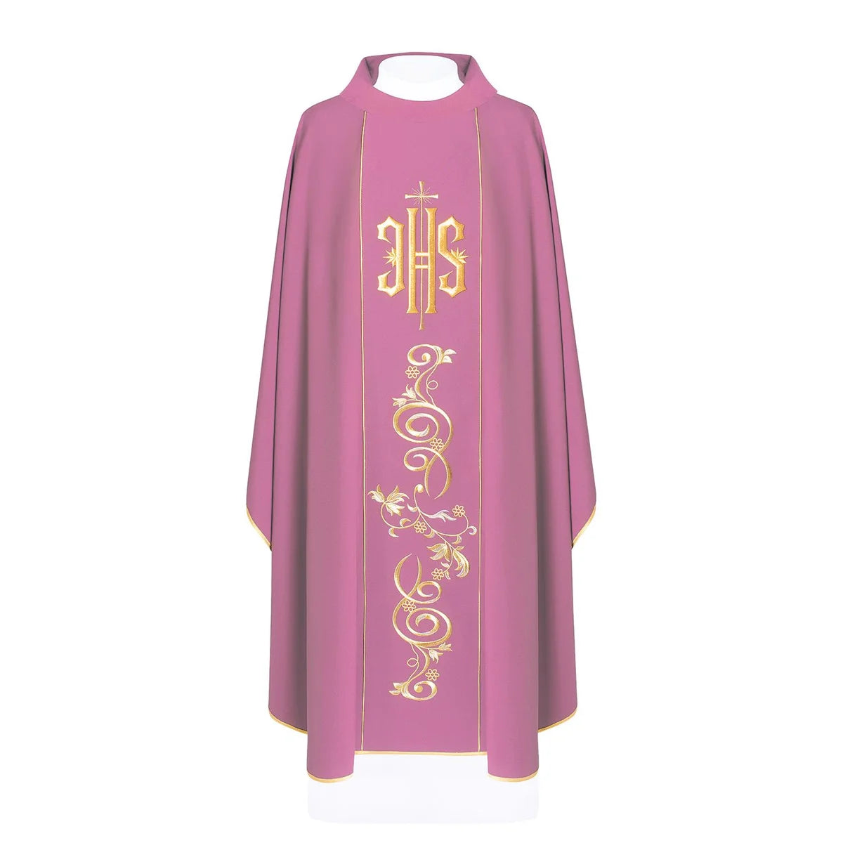 IHS Chasuble with golden embroidery in 80% polyester 20% wool