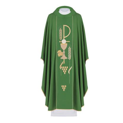 Chasuble embroidered with the symbol of the Chalice IHS