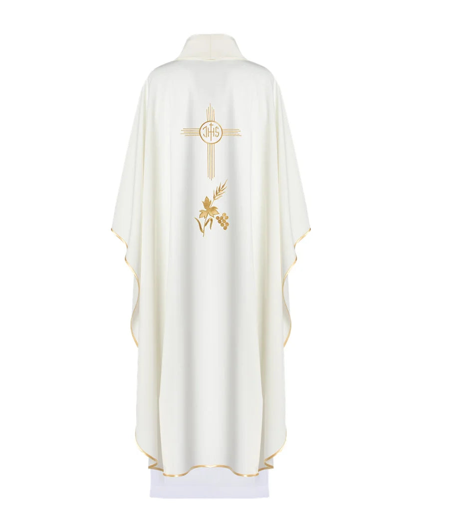 Chasuble embroidered with the symbol IHS cross