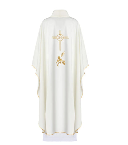 Chasuble embroidered with the symbol IHS cross