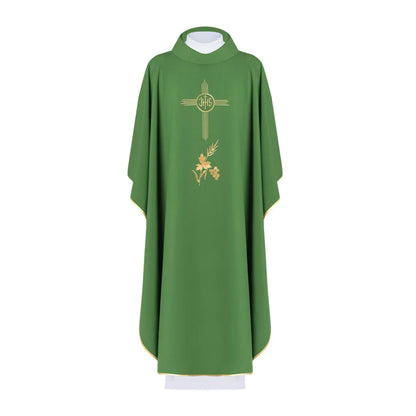 Chasuble embroidered with the symbol IHS cross