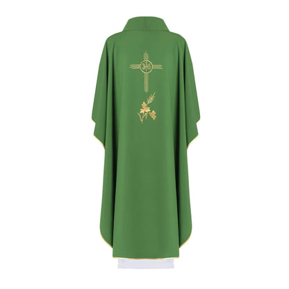 Chasuble embroidered with the symbol IHS cross