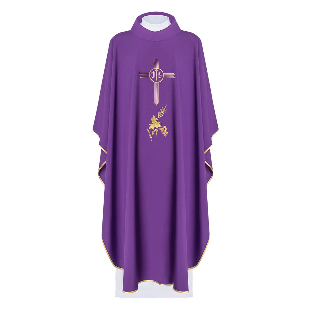 Chasuble embroidered with the symbol IHS cross