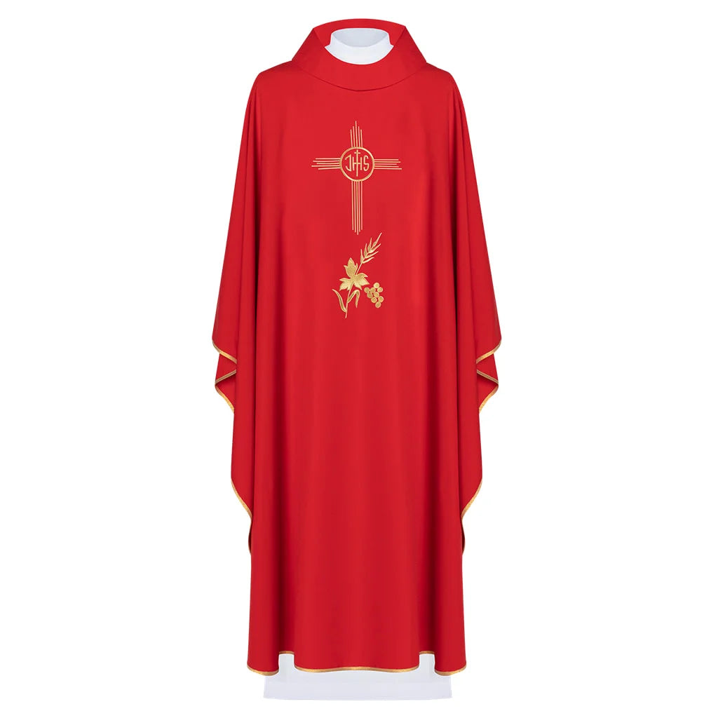 Chasuble embroidered with the symbol IHS cross