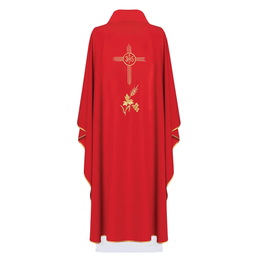 Chasuble embroidered with the symbol IHS cross