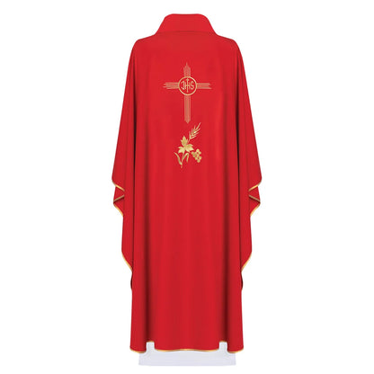 Chasuble embroidered with the symbol IHS cross