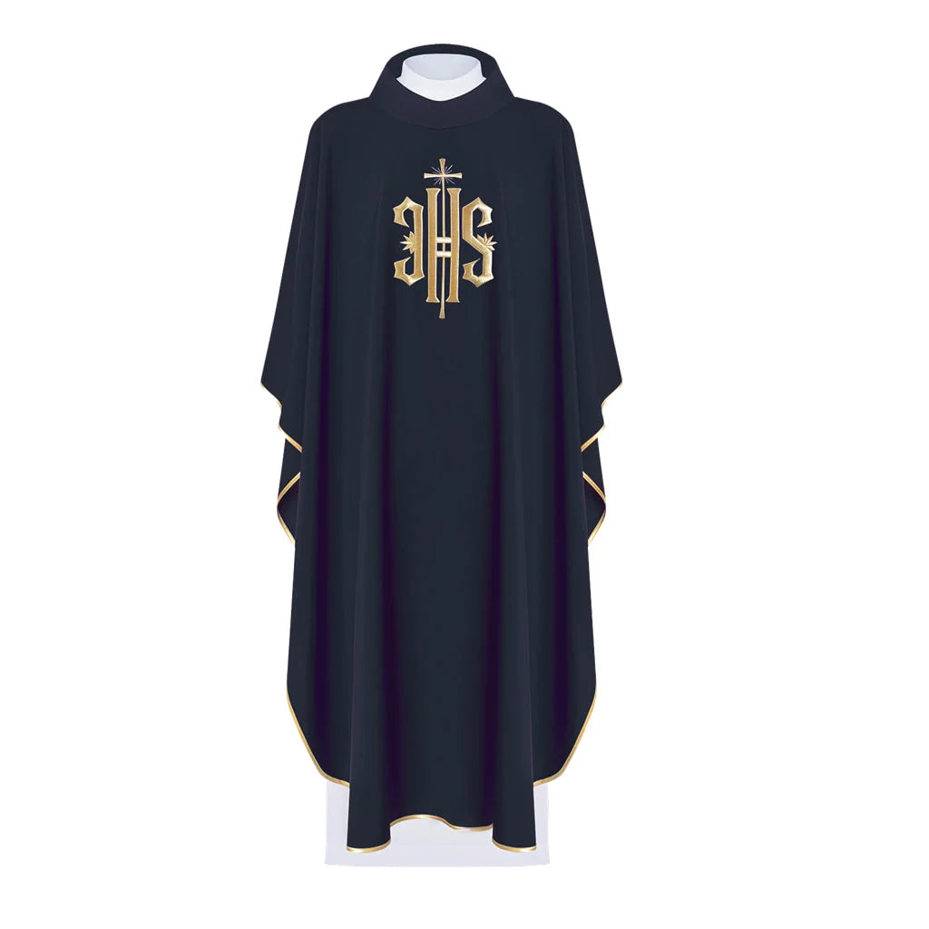 Chasuble embroidered with the IHS symbol