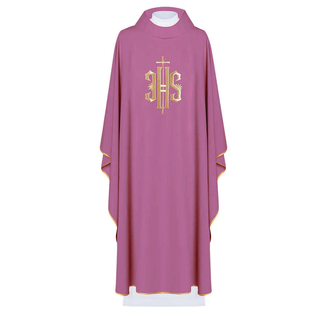 Chasuble embroidered with the IHS symbol