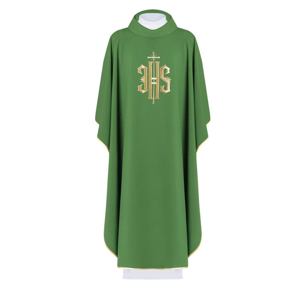 Chasuble embroidered with the IHS symbol