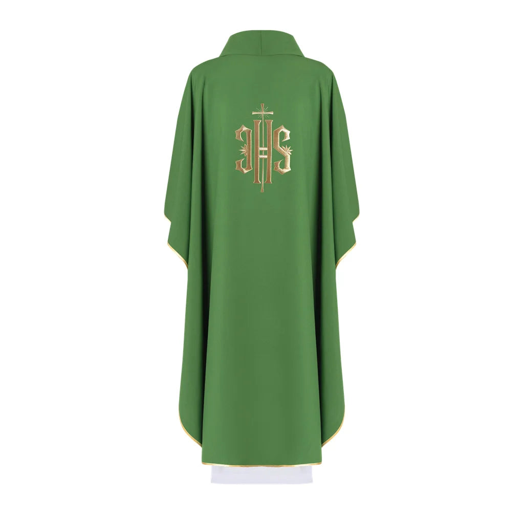 Chasuble embroidered with the IHS symbol