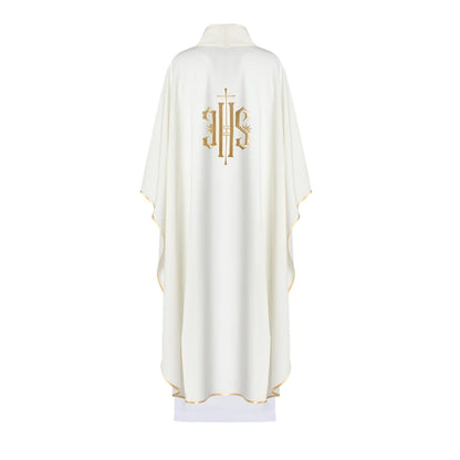 Chasuble embroidered with the IHS symbol