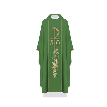 Chasuble with Chi-Rho, Alpha Omega embroidery 80% polyester 20% wool