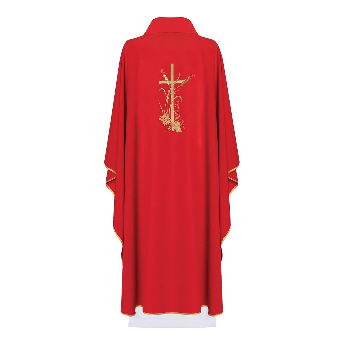 Chi-Rho Chasuble with ears of wheat, grapes in 100% PE