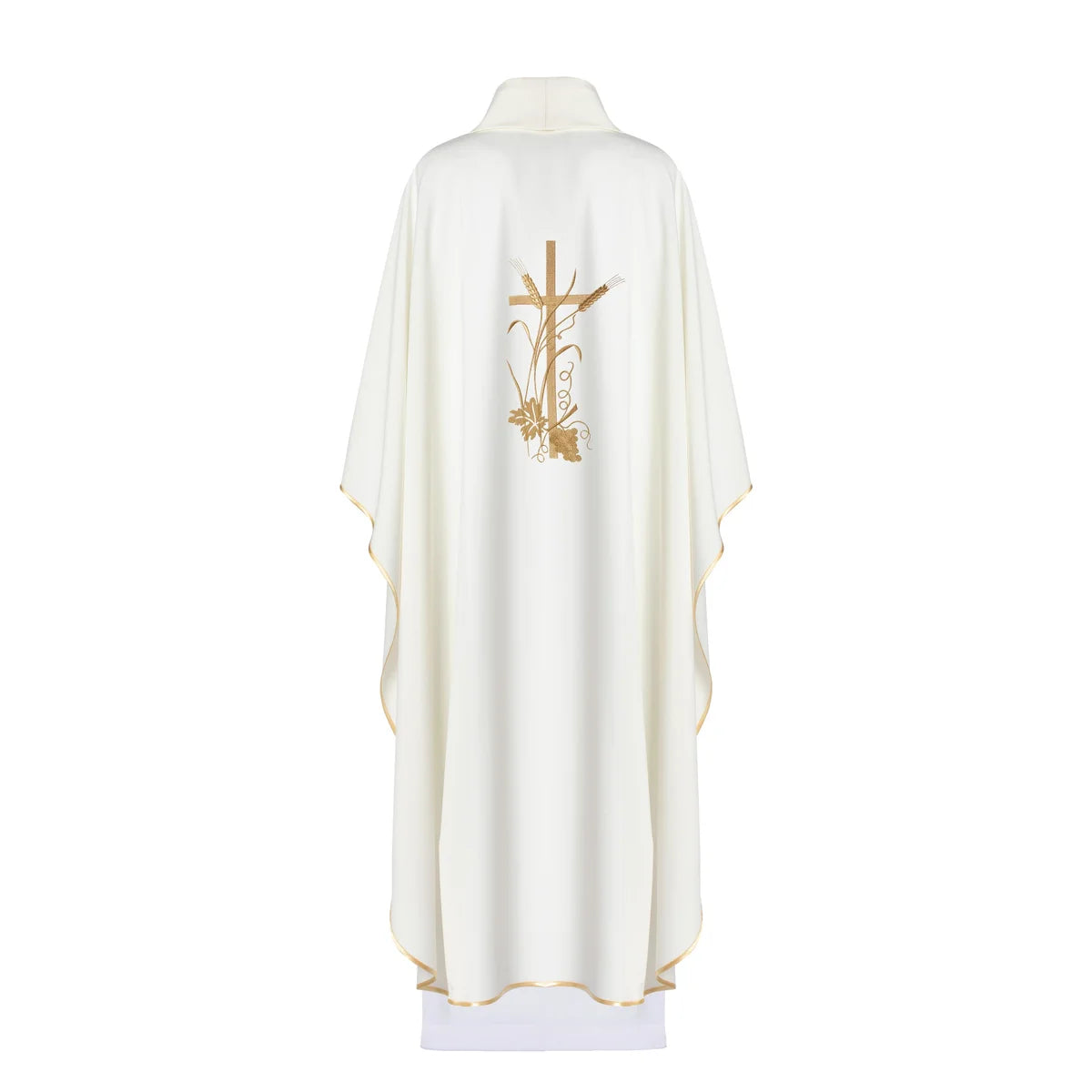 Chi-Rho Chasuble with ears of wheat, grapes in 100% PE