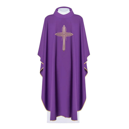 Chasuble with embroidered cross symbol 100% PE