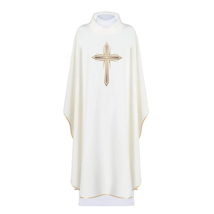 Chasuble with embroidered cross symbol 100% PE