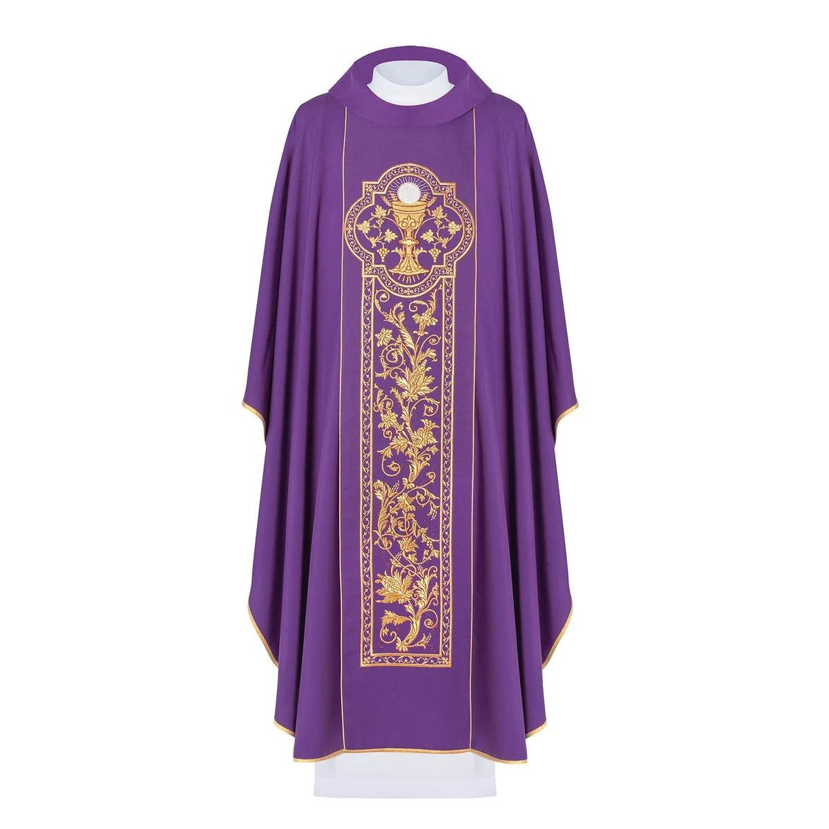 Chasuble embroidered with the symbol of the Eucharistic chalice