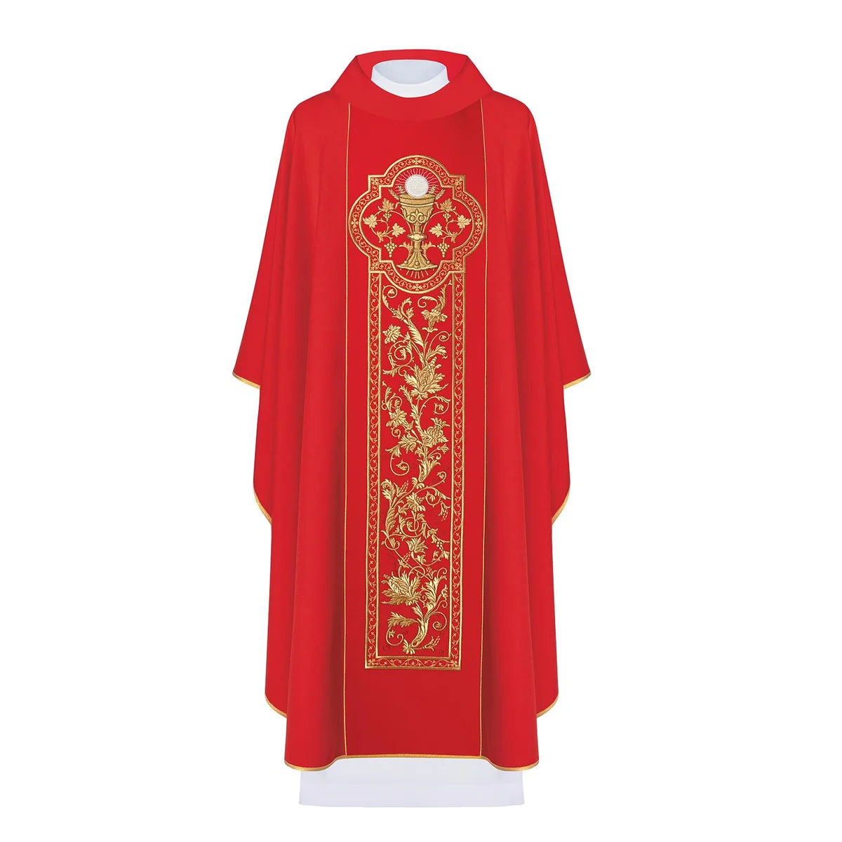 Chasuble embroidered with the symbol of the Eucharistic chalice