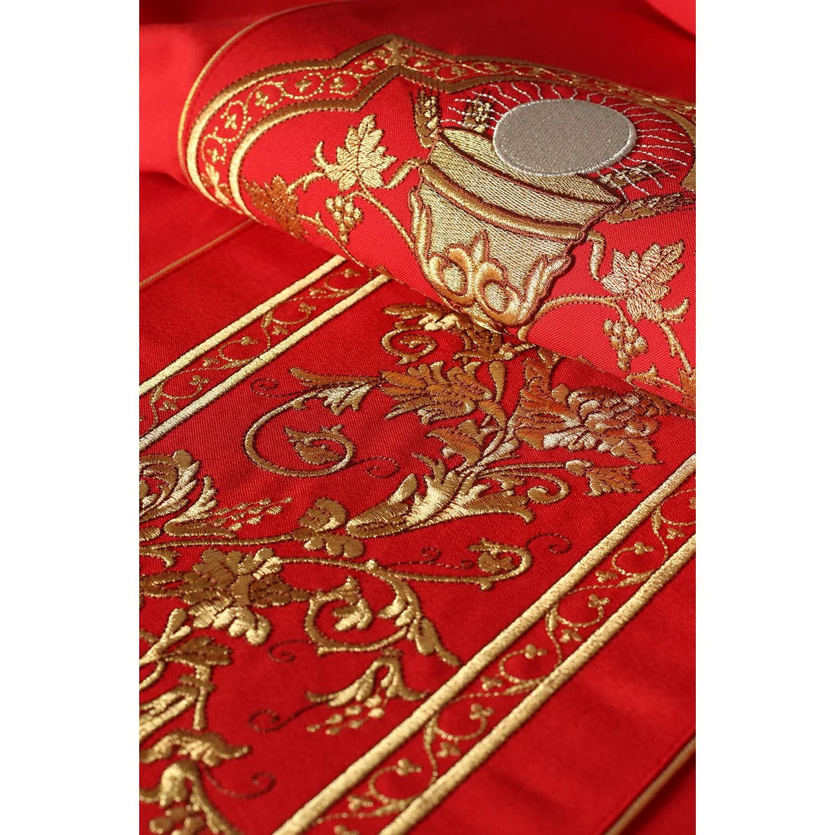 Chasuble embroidered with the symbol of the Eucharistic chalice