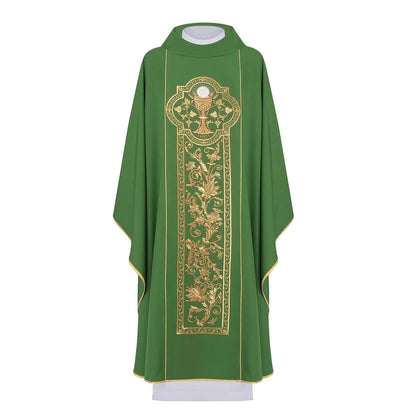 Chasuble embroidered with the symbol of the Eucharistic chalice