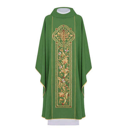 Chasuble richly embroidered with the IHS symbol