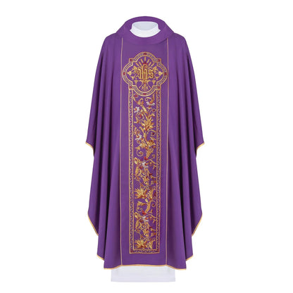 Chasuble richly embroidered with the IHS symbol