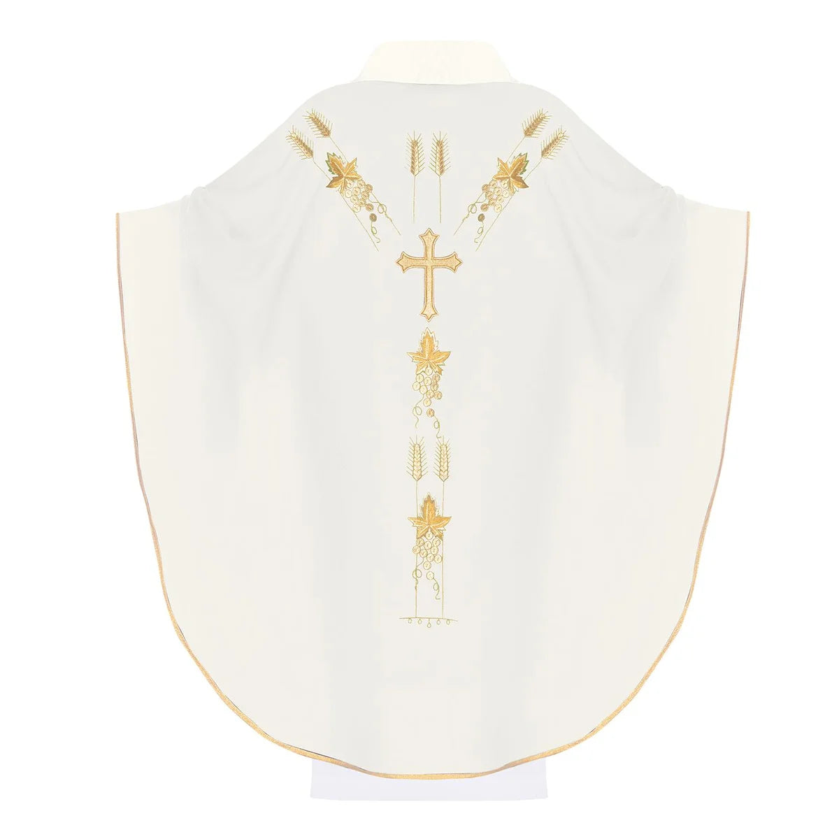 Chasuble embroidered with the IHS symbol of grapes