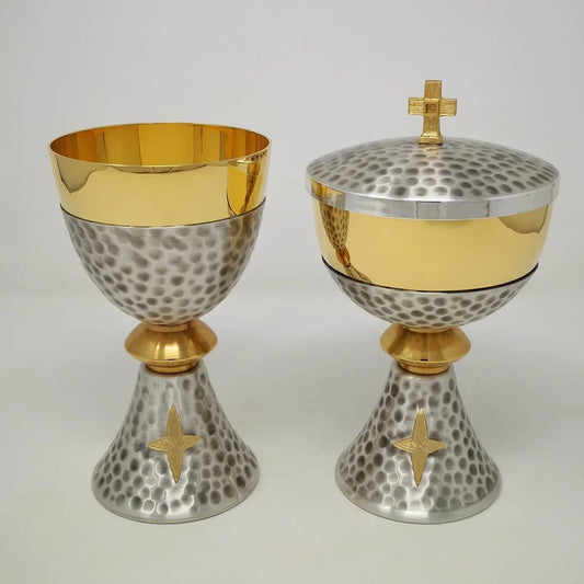 Chalice and ciborium with cross