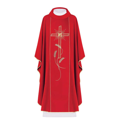 Chasuble embroidered with a cross with a symbol