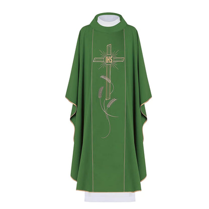 Chasuble embroidered with a cross with a symbol