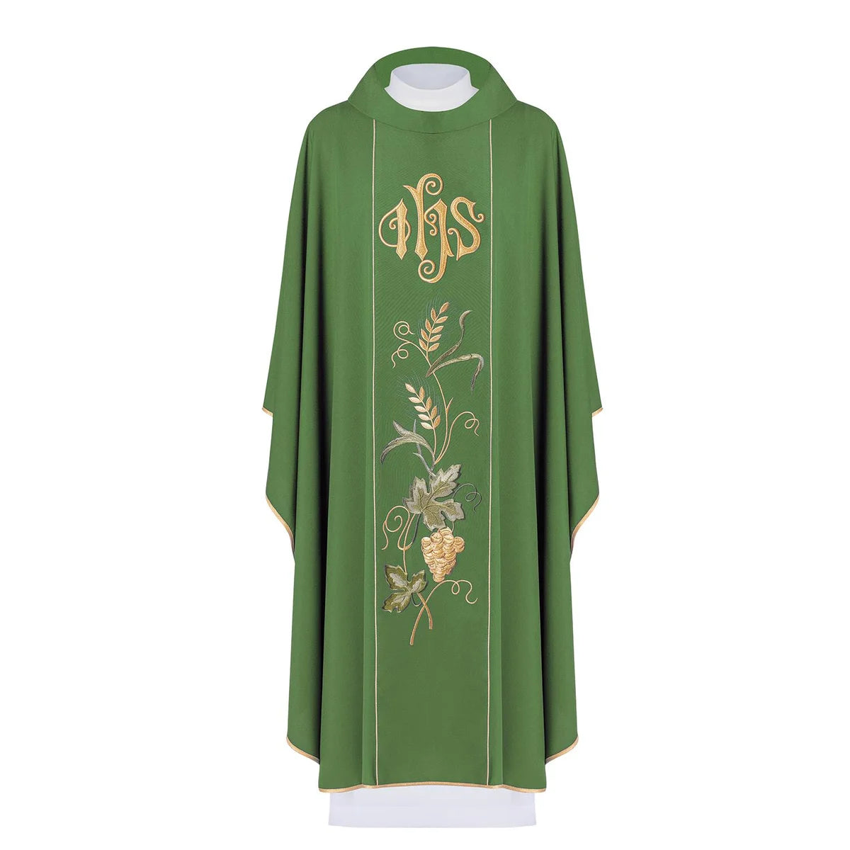 Chasuble on a belt embroidered with the IHS symbol, ears and grapes