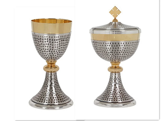 Chalice and Ciborium in silver brass