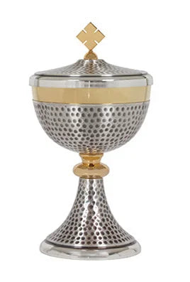 Chalice and Ciborium in silver brass