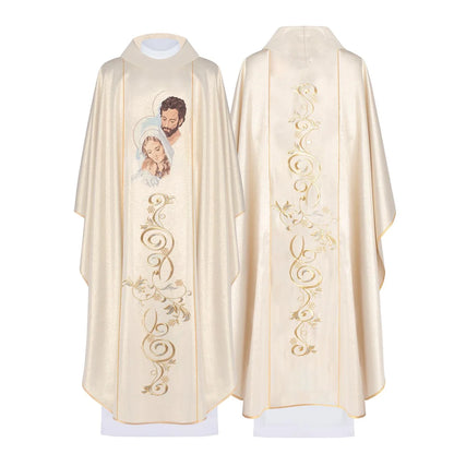 Chasuble embroidered with the image of the Holy Family