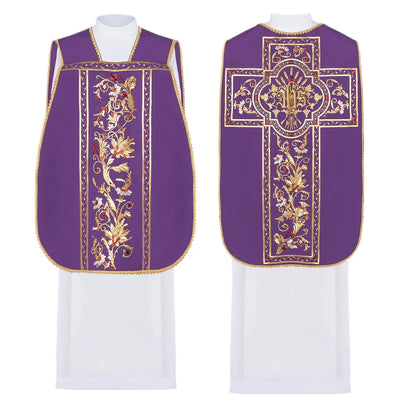 Roman chasuble embroidered with the symbol of ihs