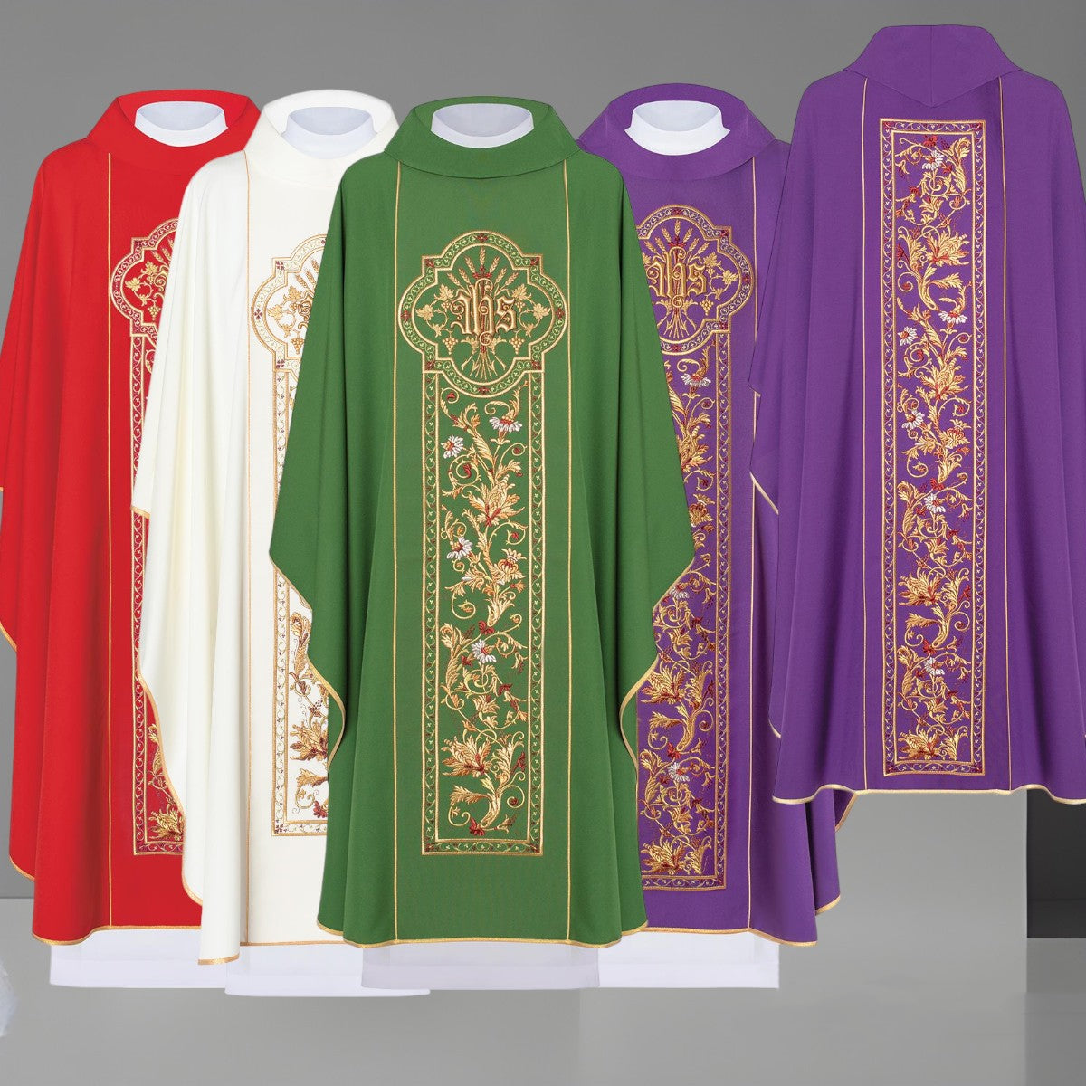 Chasuble richly embroidered with the IHS symbol