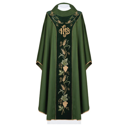 IHS symbol chasuble and grapes