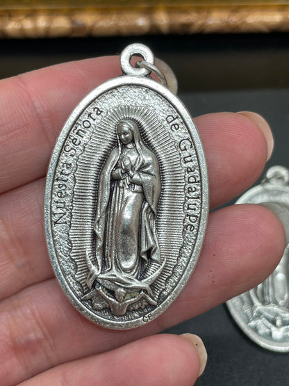 Our Lady of Guadalupe with Divine Mercy Jesus Medal 4.5cm