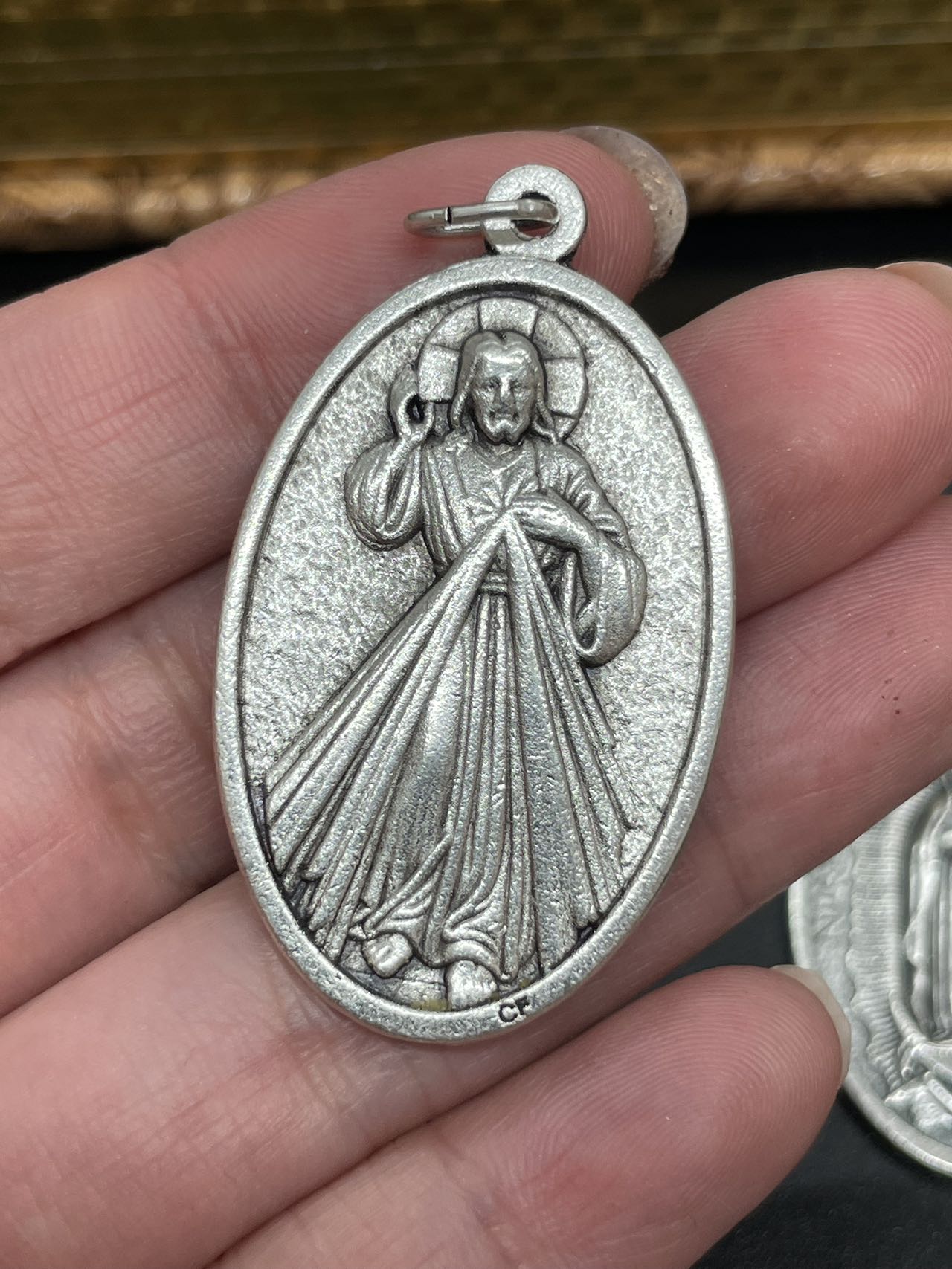 Our Lady of Guadalupe with Divine Mercy Jesus Medal 4.5cm