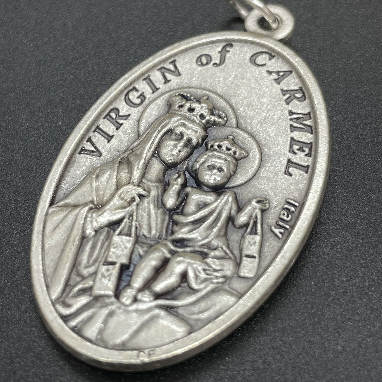 Double-sided Oval Meda,Scapular with Sacred Heart Medal4.5cm, Made in Italy