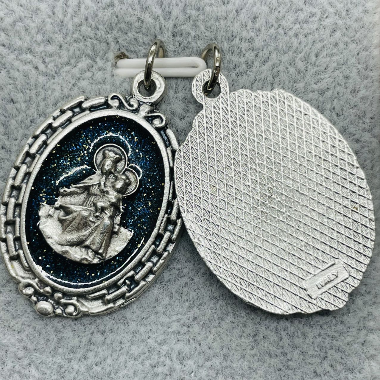 Our Lady of Mount Carmel Madel with enamel, 3x2cm