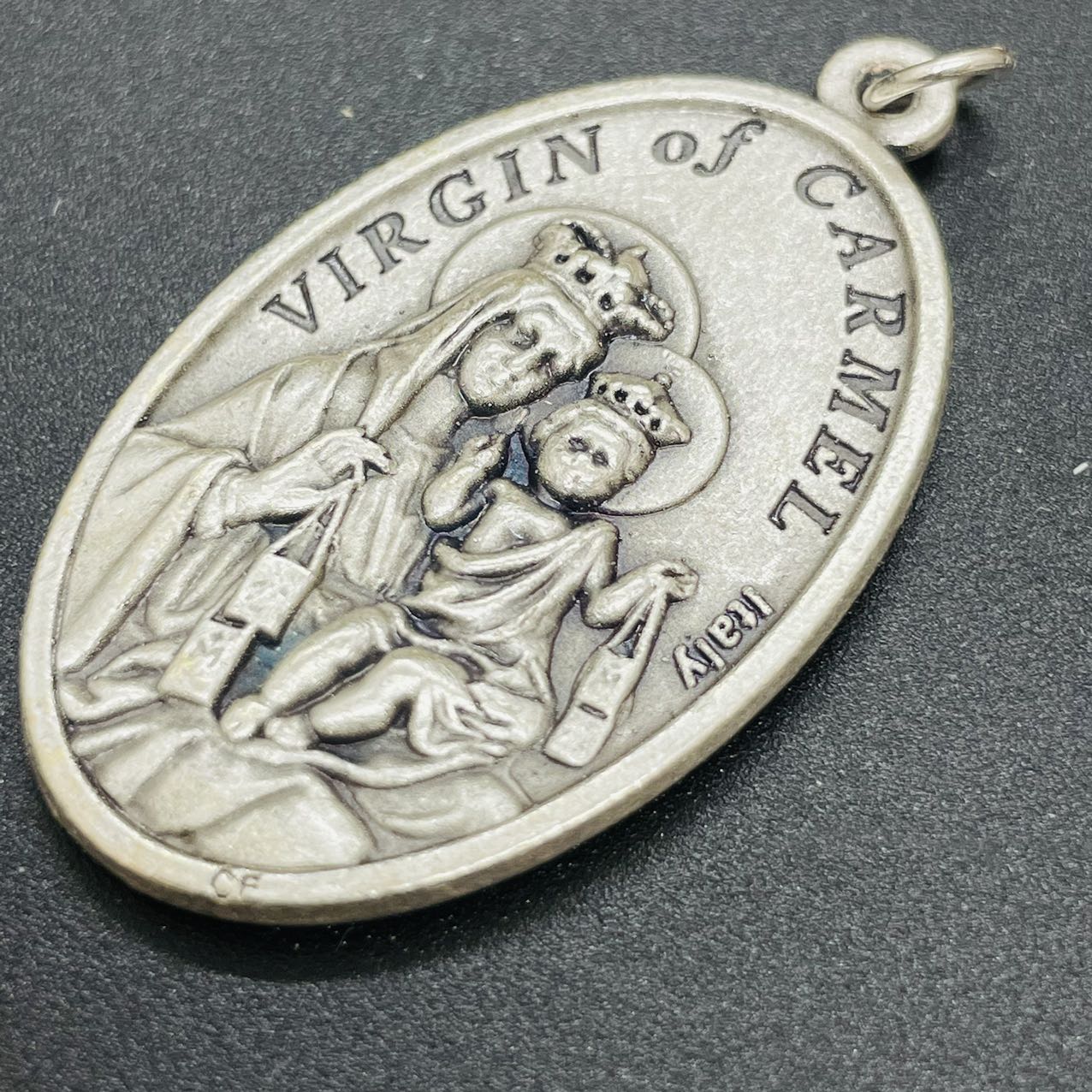 Double-sided Oval Meda,Scapular with Sacred Heart Medal 4.5cm, Made in Italy