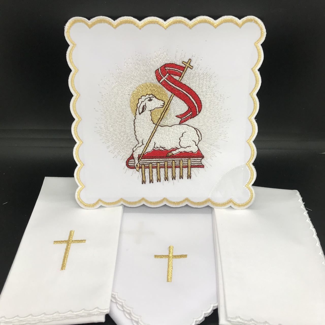 Altar linens set 100% polyester Lamb of God